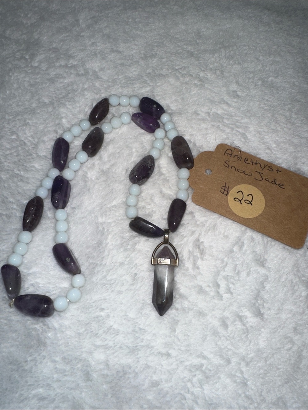 Dream Amethyst Snow Jade Necklace